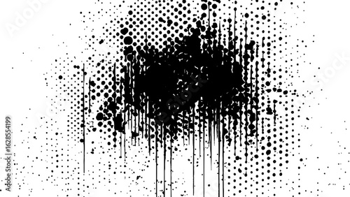 Wallpaper Mural Abstract black spots, splashes and dotted paint marks on a white background. grunge texture of old background. Vector abstract splashes and dotted paint distressed halftone brush with grunge texture.  Torontodigital.ca