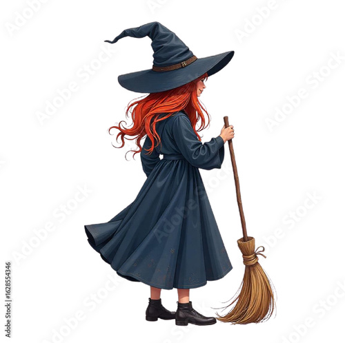 Woman in a witch costume on Halloween