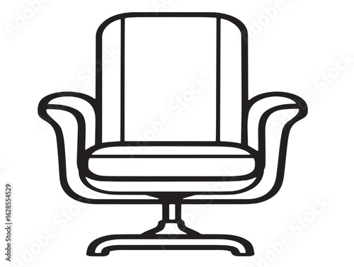 Minimalist chair glides icon in 2D vector drawing