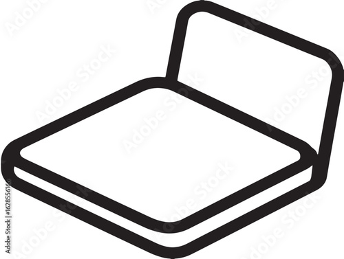 Stylish vector icon of cushioned chair pad surface
