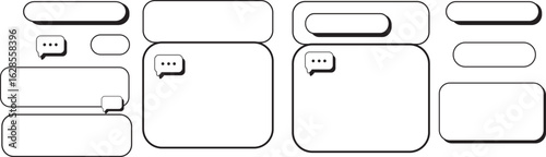  massenger whatapps chat box  line art  vector