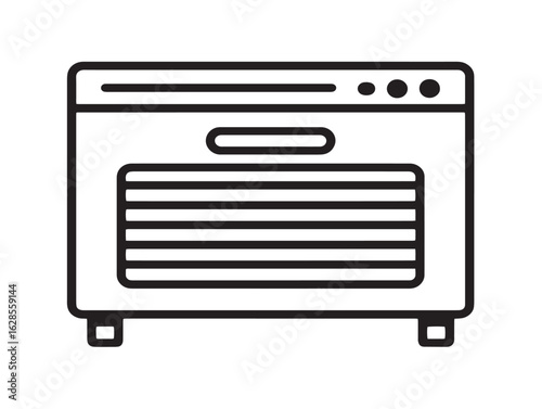 Elegant chest freezer appliance icon in 2D vector