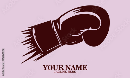 boxing glove punching vector illustration, boxing logo design and time management illustration