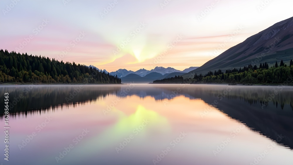 Fototapeta premium Arctic Winter Aurora Borealis Landscape