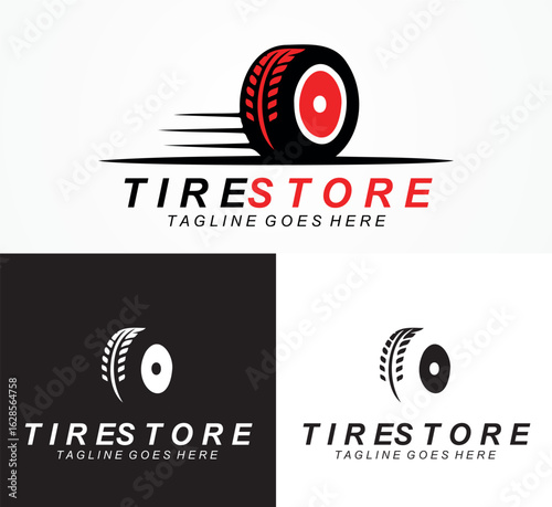Modern Tire Store Logo Design for Automotive Shops, Wheel Services, Car Maintenance, and Repair Businesses