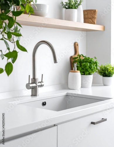 Modern kitchen sink and faucet (2)