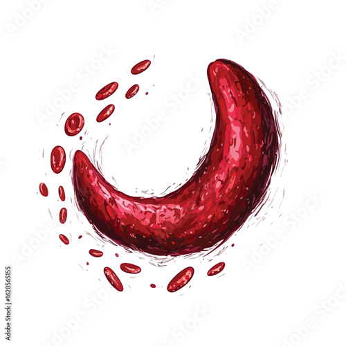 Blood Cells Wave on White Background