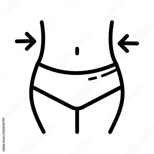Slim waist, weight loss - vector icon