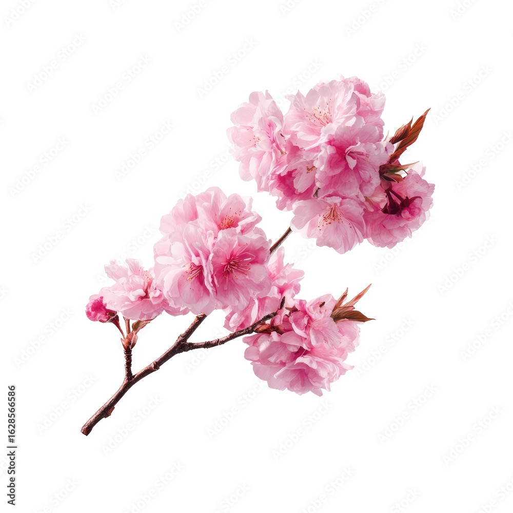 Obraz premium Close-up of delicate pink cherry blossoms on a branch