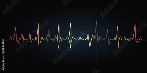 Medical monitor showing a green cardiogram heartbeat line graph
