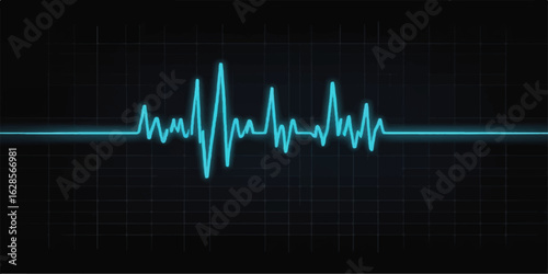 A cardiogram shows a heartbeat on a monitor, with the iconic wave pattern forming a perfect heart shape