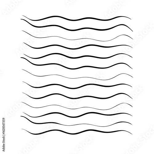 Abstract black wavy lines pattern vector design element for decoration background and creative projects use