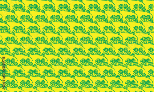 Seamless vintage vector floral pattern with a yellow background design