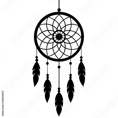 Hanging dream catcher vector illustration 
