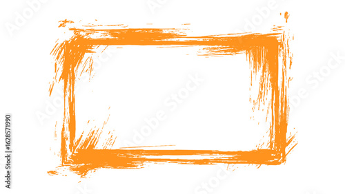 Slika na platnu Orange square frame made with brush strokes