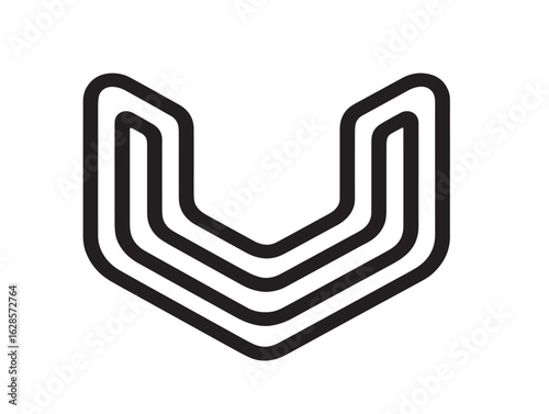Modern corner protector symbol in minimalist line style