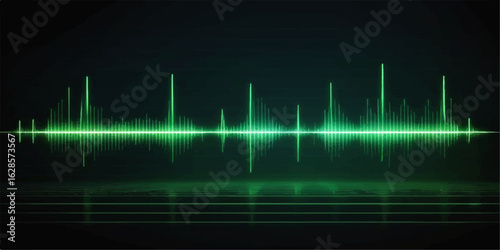 Medical heart heartbeat pulse cardiogram wave on black background
