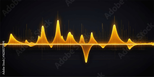 A digital cardiogram forms a heart on a black background, a vector illustration of a healthy medical heartbeat on a monitor