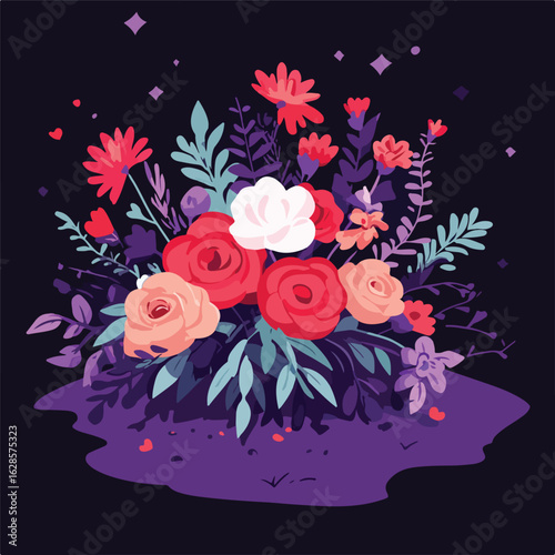 Funeral bouquet on cemetery, grief concept