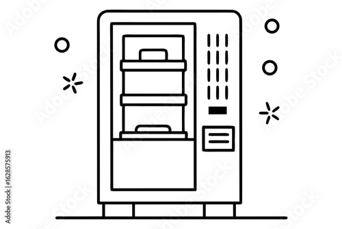 Vending machine icon with products inside isolated on white background
