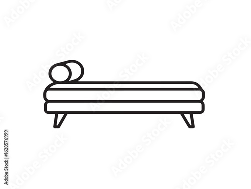Clean line vector art of daybed furniture icon