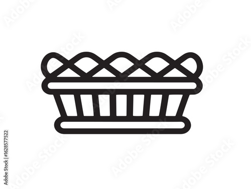 Minimal home decor basket illustration in line art