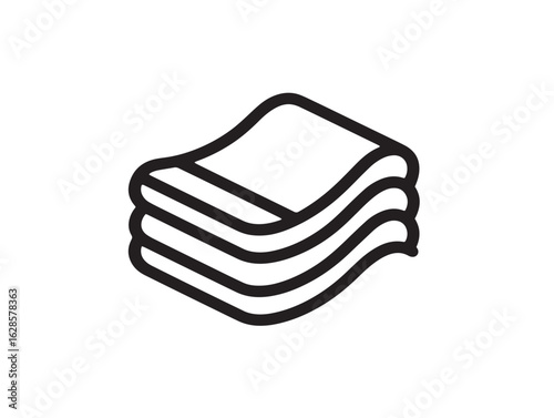 Cozy throw blanket icon in outlined vector style