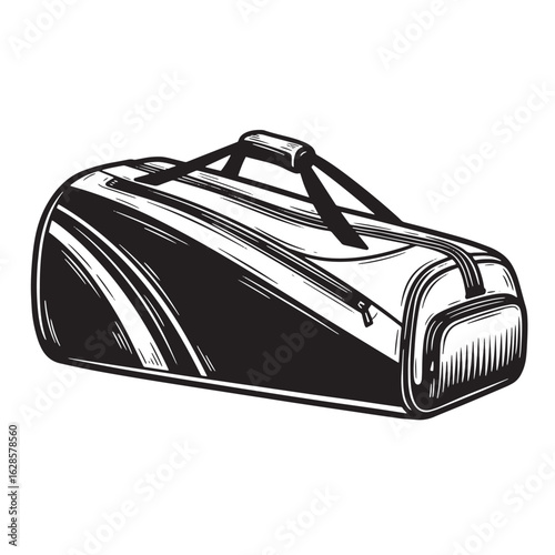Detailed illustration of a stylish duffel bag perfect for travel or gym activities