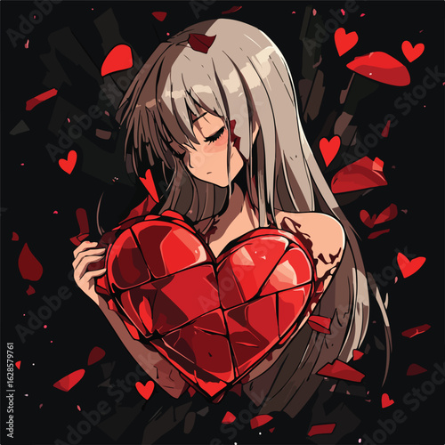 Dark Broken Heart Anti-Valentines Concept