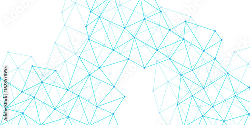 Abstract blue and white gradient and Network technology background with dots and lines. Seamless geometric polygonal repeatable pattern swatch background. Medicine, science, technology Vector