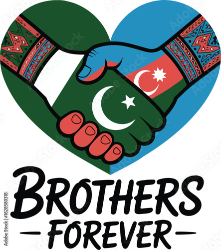 Pakistan and Azerbaijan Friendship – Symbolic Generative AI Illustration Showing Cultural Unity and