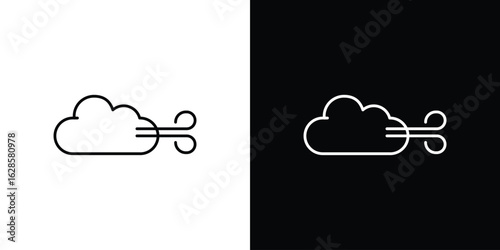 Wind clouds icon vector illustration sign symbol. linear design