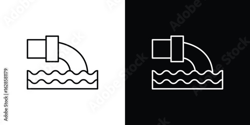 Waste water icon vector illustration sign symbol. linear design