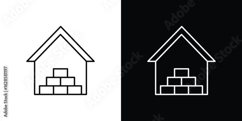 Warehouse icon vector illustration sign symbol. linear design