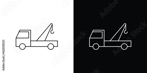 Tow truck icon vector illustration sign symbol. linear design