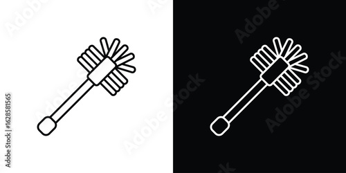 Toilet brush icon vector illustration sign symbol. linear design