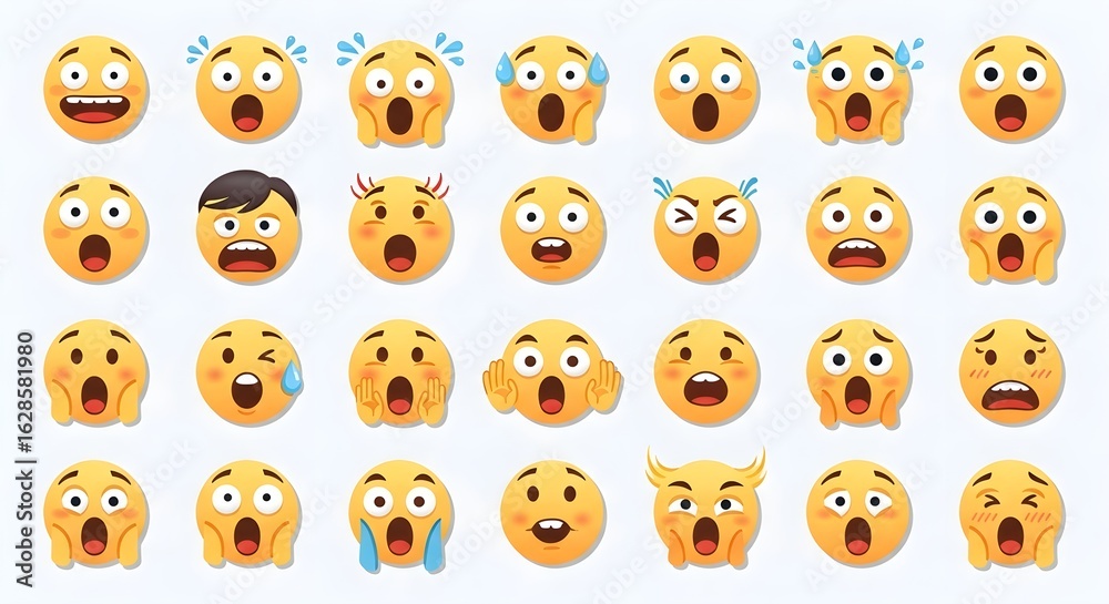 Shocked Funny Emoji Illustration Shocked Funny Emoji Illustration