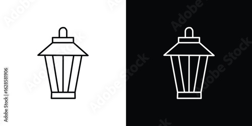 Street lamp icon vector illustration sign symbol. linear design