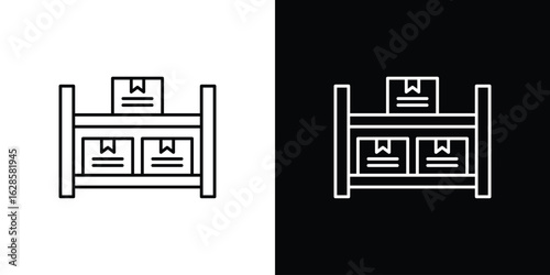 Storage rack icon vector illustration sign symbol. linear design