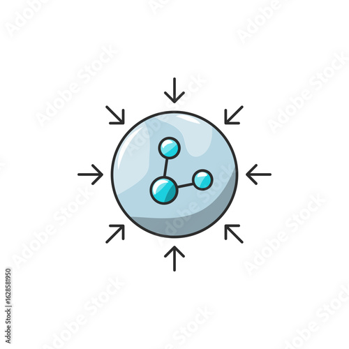 Cluster Nodes Icon, Unsupervised Learning Groups
