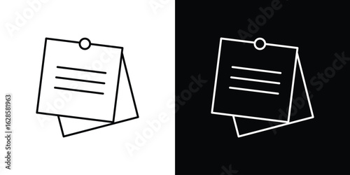 Sticky note icon vector illustration sign symbol. linear design