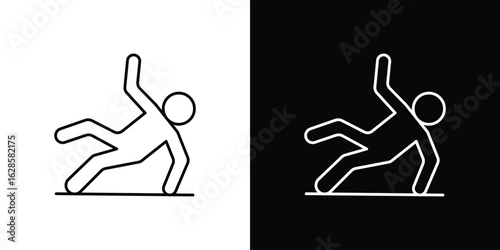 Slippery floor icon vector illustration sign symbol. linear design