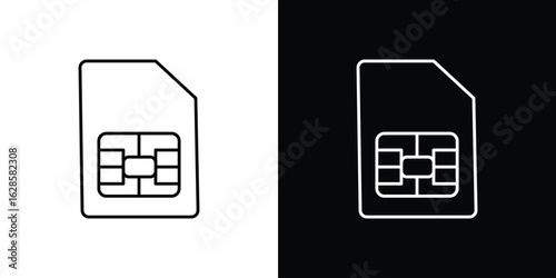 Sim card icon vector illustration sign symbol. linear design