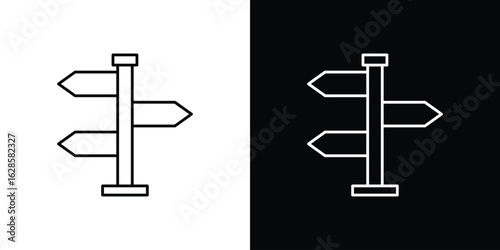 Signpost icon vector illustration sign symbol. linear design