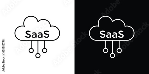 SaaS icon vector illustration sign symbol. linear design