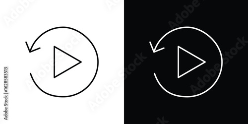 Playback icon vector illustration sign symbol. linear design