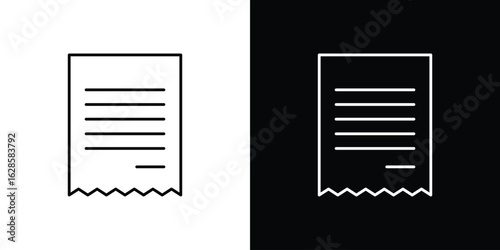 Paper receipt icon vector illustration sign symbol. linear design