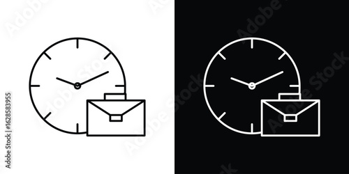 Office time icon vector illustration sign symbol. linear design