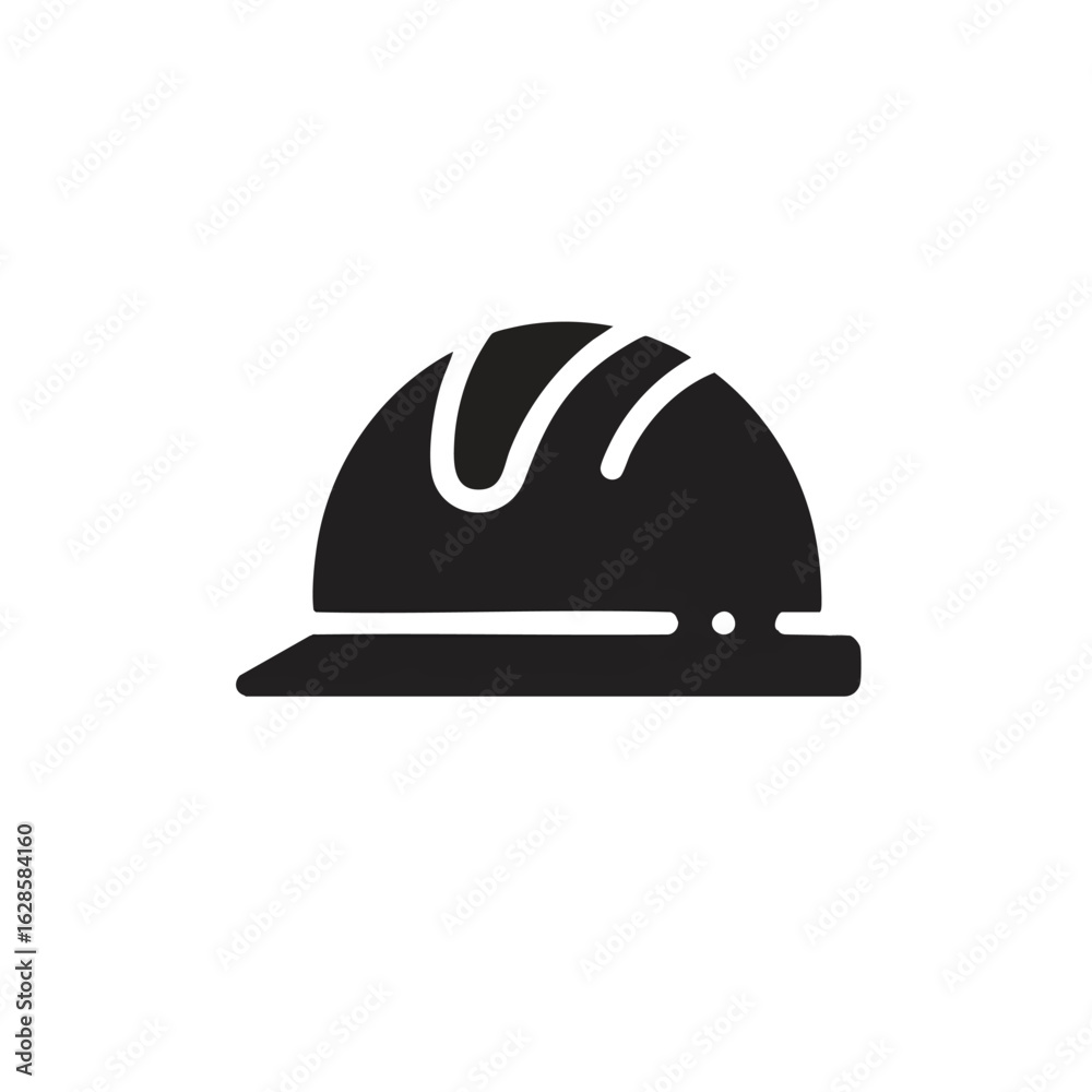 A sleek black silhouette icon of a sturdy hard hat, symbolizing vital safety, construction, and essential worker protection in industrial environments. A sleek black silhouette icon of a sturdy hard hat, symbolizing vital safety, construction, and essential worker protection in industrial environments.