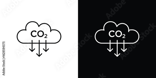 Low carbon dioxide icon vector illustration sign symbol. linear design